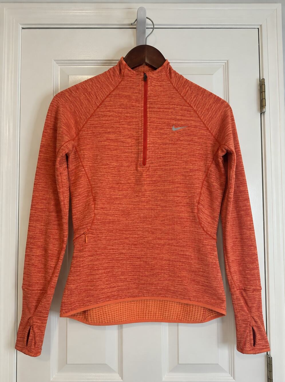 Nike Dri-Fit Thermal Half Zip Running Pullover Women’s Small Orange